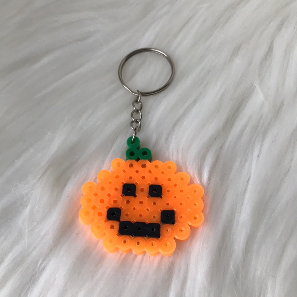 pumpkin keychain handmade perle beads